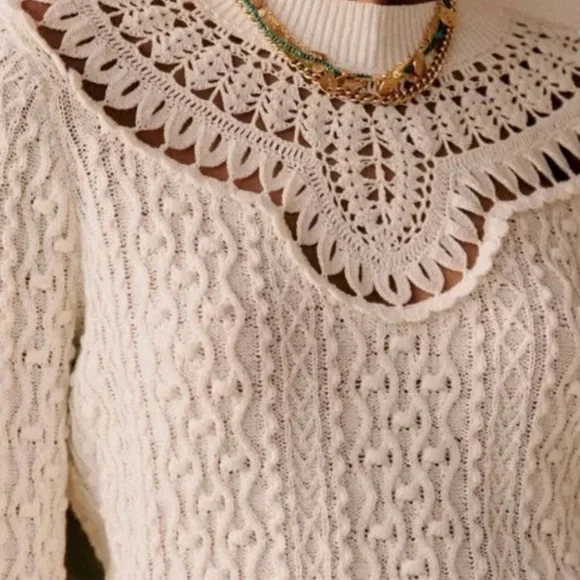 NWOT Sézane Alessandro Jumper in Cream - Size Medium - Picture 3 of 3